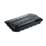 Caserole dreptunghi negre+ capac separat transparent