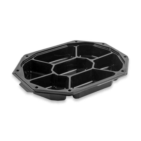 Platou negru oval 7 compartimente 32x24