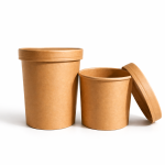 Bol supa kraft cu capac separat, carton, 25 buc/set