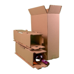 Cutii clasice de vin 2 sticle cu separator CO5 natur 260x130x395 50 buc set - Cutii Vin Cu Separator