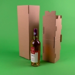 Cutii clasice de vin 1 sticla cu separator CO5 natur 130x130x395 50 buc set - Cutii Vin Naturale Cu Separator - imagine 4