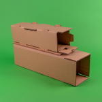 Cutii clasice de vin 1 sticla cu separator CO5 natur 130x130x395 50 buc set - Cutii Vin Naturale Cu Separator - imagine 5