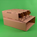 Cutii clasice de vin 3 sticle cu separator CO5 natur 370x130x395 50 buc set - Cutii Vin Cu Separator - imagine 4