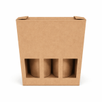 Cutie cadou 3 sticle vin cu maner 235x75x335 mm 50 buc set natur - Cutie Cadou Vin Cu Mâner - imagine 3