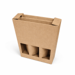 Cutie cadou 3 sticle vin cu maner 235x75x335 mm 50 buc set natur - Cutie Cadou Vin Cu Mâner - imagine 2