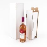 Cutii clasice de vin 1 sticla cu separator CO5 alb 130x130x395 50 buc set - Cutii Vin Alb Cu Separator