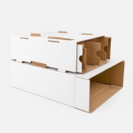 Cutii clasice de vin 2 sticle cu separator CO5 alb 260x130x395 50 buc set - Cutii Vin Albe Cu Separator