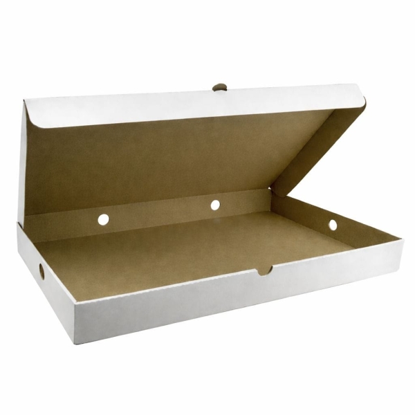 CUTII PIZZA 100 SET ALB 400X250X40 MM - Cutii Pizza Albe 100 Buc