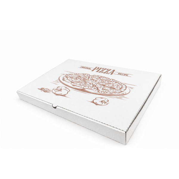 CUTII PIZZA GENERIC 100 SET ALB 230x200x40 mm - Cutii Pizza Albe 230x200