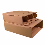 Cutii clasice de vin 3 sticle cu separator CO5 natur 370x130x395 50 buc set - Cutii Vin Cu Separator