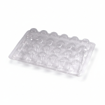 Caserolă PET transparentă pentru 24 ouă de prepeliță